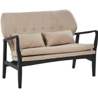 Product photograph of Porrima 2 Seater Sofa In Beige With Black Wood Frame from Furniture in Fashion