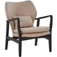 Product photograph of Porrima Lounge Chair In Beige With Black Wooden Frame from Furniture in Fashion
