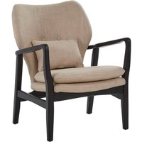 Product photograph of Porrima Lounge Chair In Beige With Black Wooden Frame from Furniture in Fashion