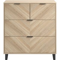Product photograph of Stockholm Wooden Chest Of 4 Drawers In Sonoma Oak from Furniture in Fashion