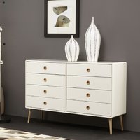 Product photograph of Strafford Wooden Chest Of 8 Drawers In Off White from Furniture in Fashion