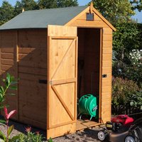 Product photograph of Stroden Wooden 7x5 Shiplap Security Shed In Dipped Honey Brown from Furniture in Fashion