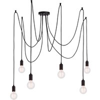 Product photograph of Studio 6 Lights Ceiling Pendant Light In Matt Black from Furniture in Fashion