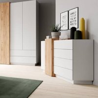 Product photograph of Sturgis Wooden Sideboard With 2 Doors 4 Drawers In White And Oak from Furniture in Fashion
