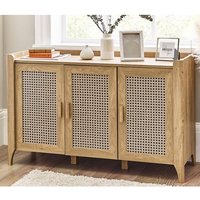 Product photograph of Sumter Wooden Sideboard With 3 Doors In Oak from Furniture in Fashion