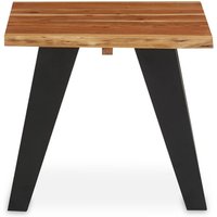 Product photograph of Surah Wooden Side Table With Black Metal Base In Natural from Furniture in Fashion