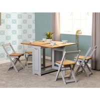 Product photograph of Suva Wooden Butterfly Dining Table With 4 Chairs In Slate Grey from Furniture in Fashion