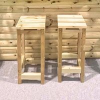 Product photograph of Swanzey Natural Wooden Garden Bar Stools In Pair from Furniture in Fashion