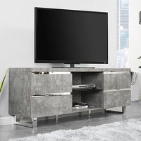 Product photograph of Sydney Wooden Tv Stand With 4 Drawers In Concrete Effect from Furniture in Fashion