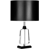 Product photograph of Tabhao Small Black Fabric Shade Table Lamp With Chrome Base from Furniture in Fashion