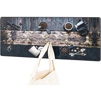 Product photograph of Tahoe Wooden Wall Hung 5 Hooks Coat Rack In Coffee Print from Furniture in Fashion