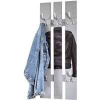 Product photograph of Tahoe Wooden Wall Hung 5 Hooks Coat Rack In Leather Jacket Print from Furniture in Fashion