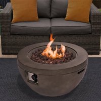 Product photograph of Tampere Faux Stone Burning Fire Pit With Grilling In Dark Grey from Furniture in Fashion