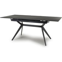 Product photograph of Tarsus Ceramic Extending Dining Table With Metal Legs In Black from Furniture in Fashion