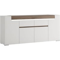 Product photograph of Tartu White High Gloss Sideboard 2 Doors 4 Drawers With Led from Furniture in Fashion