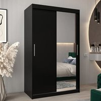 Product photograph of Tavira Ii Mirrored Wardrobe 2 Sliding Doors 120cm In Black from Furniture in Fashion
