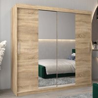 Product photograph of Tavira I Mirrored Wardrobe 2 Sliding Doors 200cm In Sonoma Oak from Furniture in Fashion