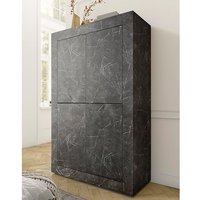 Product photograph of Taylor Wooden Highboard With 4 Doors In Black Marble Effect from Furniture in Fashion