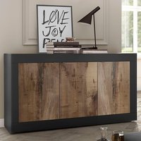 Product photograph of Taylor Wooden Sideboard With 3 Doors In Matt Black And Pero from Furniture in Fashion