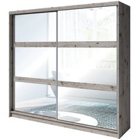 Product photograph of Terni Mirrored Wardrobe With 2 Sliding Doors In Wellington Oak from Furniture in Fashion