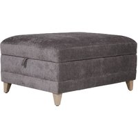 Product photograph of Texarkana Fabric Storage Ottoman With Oak Legs In Dark Grey from Furniture in Fashion