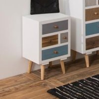 Product photograph of Thaws Wooden Bedside Cabinet With 4 Drawers In Multicolored from Furniture in Fashion