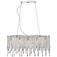 Product photograph of Thornton 5 Light Crystal Shade Pendant Light In Chrome from Furniture in Fashion