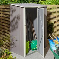 Product photograph of Thorpe Metal 5x3 Pent Shed In Light Grey from Furniture in Fashion