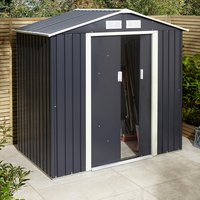 Product photograph of Thorpe Metal 6x4 Apex Shed In Dark Grey from Furniture in Fashion