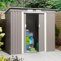 Product photograph of Thorpe Metal 6x4 Pent Shed In Light Grey from Furniture in Fashion