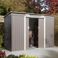 Product photograph of Thorpe Metal 8x4 Pent Shed In Light Grey from Furniture in Fashion