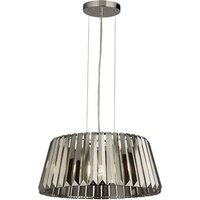 Product photograph of Tiara 5 Lights Smoked Glass Ceiling Pendant Light In Chrome from Furniture in Fashion