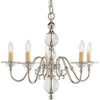 Product photograph of Tilburg 5 Lights Clear Crystal Pendant Light In Polished Nickel from Furniture in Fashion