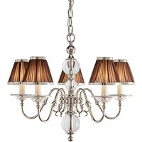 Product photograph of Tilburg 5 Lights Pendant Light In Nickel With Chocolate Shades from Furniture in Fashion