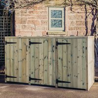 Product photograph of Tilburg Wooden Garden Triple Bin Store In Natural from Furniture in Fashion