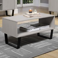 Product photograph of Tilston Wooden Coffee Table With Undershelf In White And Black from Furniture in Fashion