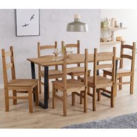 Product photograph of Tilston Wooden Large Dining Table With 6 Chairs In Oak from Furniture in Fashion