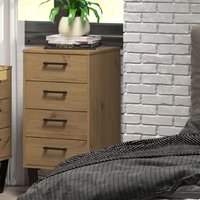 Product photograph of Tilston Wooden Tall Chest Of 4 Drawers In Oak And Black from Furniture in Fashion