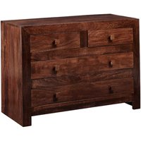 Product photograph of Tivat Mango Wood Chest 4 Drawers In Dark Mahogany from Furniture in Fashion