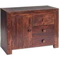 Product photograph of Tivat Mango Wood Sideboard 1 Door 3 Drawers In Dark Mahogany from Furniture in Fashion