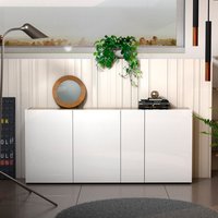 Product photograph of Tivoli Gloss Sideboard Wide 4 Doors In White Artisan Oak Top from Furniture in Fashion