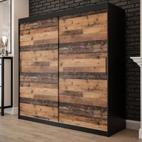 Product photograph of Topeka Wooden 200cm Wardrobe With 2 Sliding Doors In Dark Oak from Furniture in Fashion