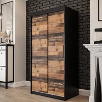 Product photograph of Topeka Wooden Wardrobe With 2 Sliding Doors In Dark Oak from Furniture in Fashion