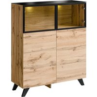 Product photograph of Torino Wooden Display Cabinet With 4 Doors In Wotan Oak from Furniture in Fashion