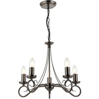 Product photograph of Trafford 5 Lights Ceiling Pendant Light In Antique Silver from Furniture in Fashion