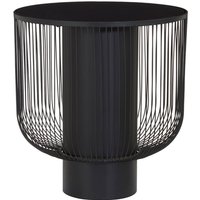 Product photograph of Ruchbah Round Black Glass Top End Table With Metal Base from Furniture in Fashion