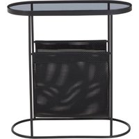 Product photograph of Ruchbah Grey Glass Top Side Table With Black Metal Frame from Furniture in Fashion