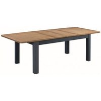 Product photograph of Trevino Large Extending Dining Table In Midnight Blue And Oak from Furniture in Fashion