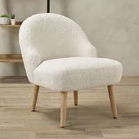 Product photograph of Trevor Boucle Fabric Accent Chair In White from Furniture in Fashion