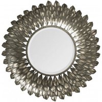 Product photograph of Tribes Round Wall Bedroom Mirror In Antique Grey Frame from Furniture in Fashion
